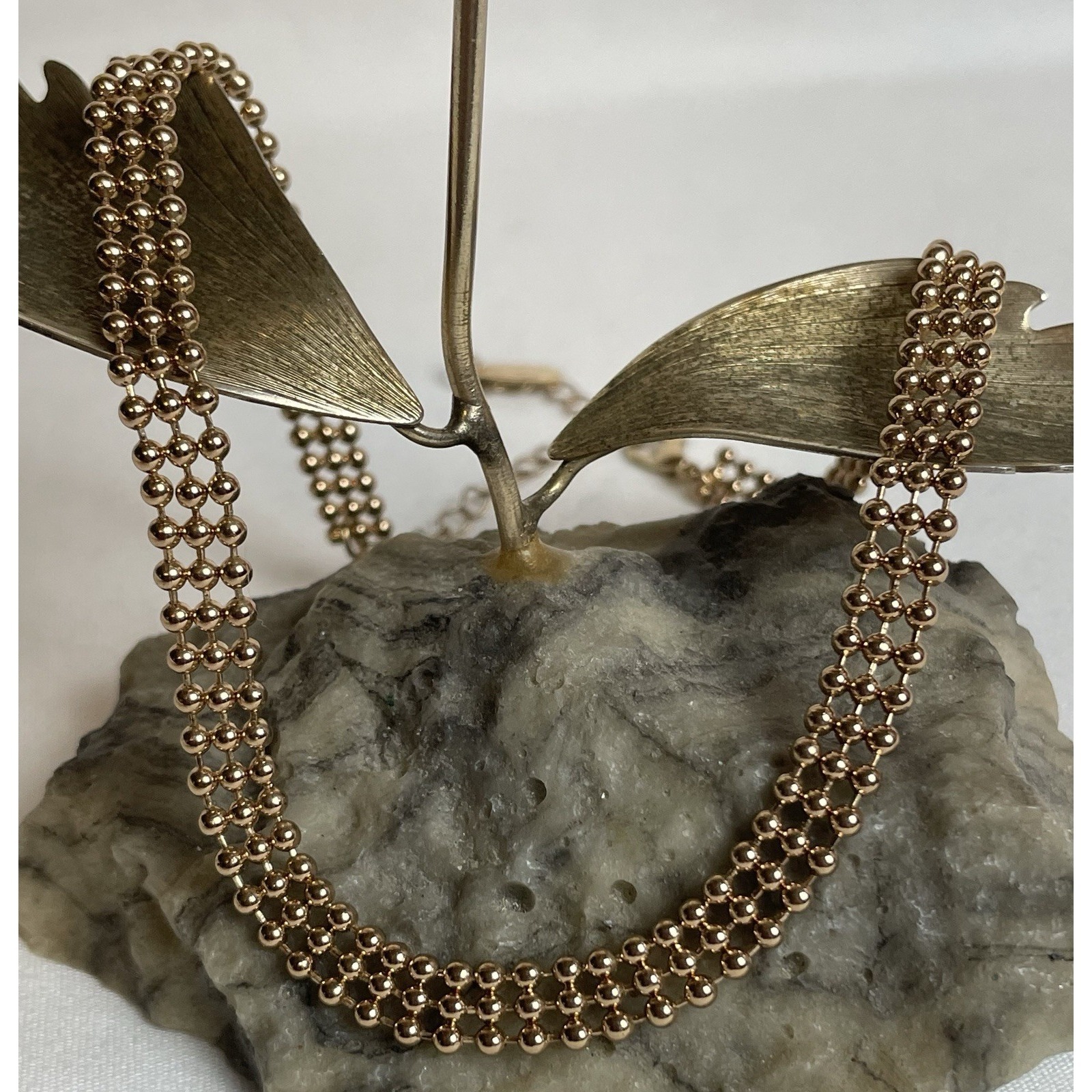 3-Row Ball Chain Choker Necklace 14